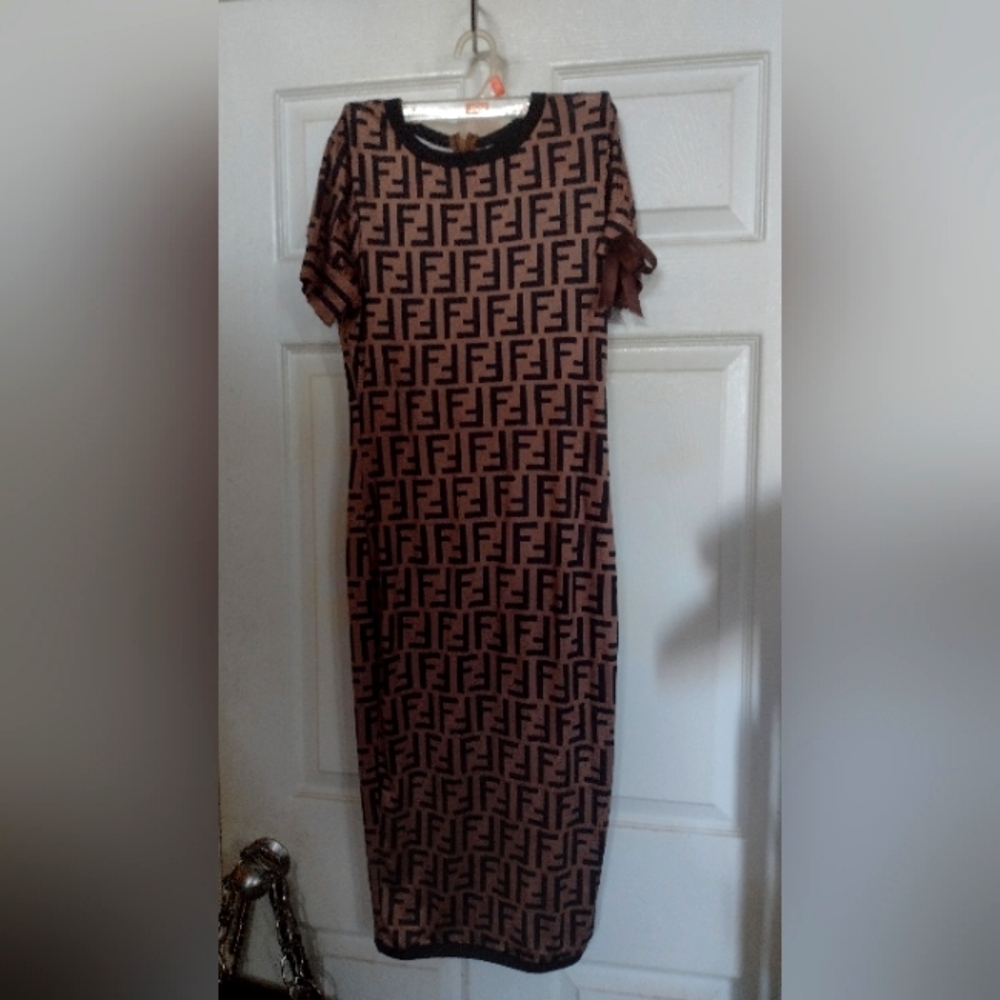 Shear CBR Letter Print Dress